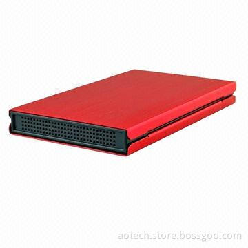 USB2.0 SATA 2.5-inch External Hard Drive Enclosure, Red Case for 2.5-inch SATA HDD